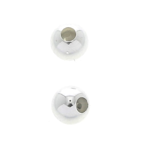Perla stopper 4 mm con un foro di 0.6 mm Argento 925 x4