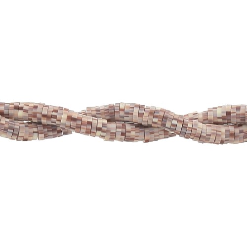 Perla in pasta polimerica 5x1 mm Multi Marrone chiaro x39 cm