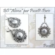 Cabochon rotondo di vetro di Puca® 25 mm Red Metallic Mat x1