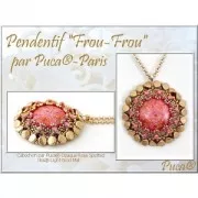 Cabochon rotondo di vetro di Puca® 25 mm Red Metallic Mat x1