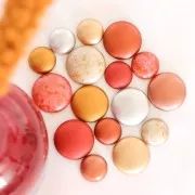 Cabochon rotondo di vetro di Puca® 25 mm Red Metallic Mat x1