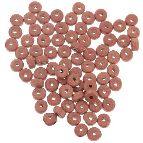 Perla in ceramica Heishi 5,3x2,5 mm - Terracotta mat x30