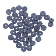Perla in ceramica Heishi 6,5x2,3 mm - Blu sbiadito opaco x30