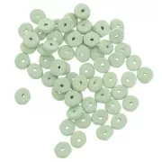 Perla in ceramica Heishi 6,5x2,3 mm - Light Mint mat x30