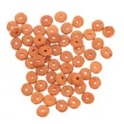 Perle rondelle in ceramica Heishi 6,5x2,3 mm - Arancione mat x30