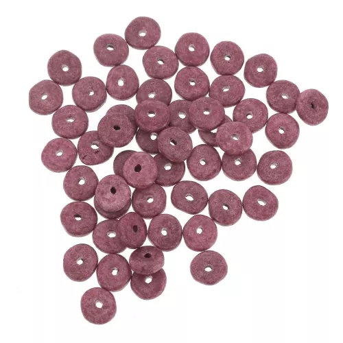 Perle rondelle in ceramica Heishi 6,5x2,3 mm - Prune mat x30