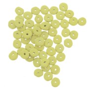 Perla in ceramica Heishi 6,5x2,3 mm - Giallo limone opaco x30