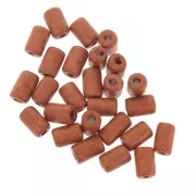 Perle tubi stile Heishi in ceramica 6.8x10 mm - Arancia Corallo mat x10