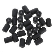 Perle tubi stile Heishi in ceramica 6.8x10 mm - nero mat x10