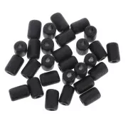 Perle tubi stile Heishi in ceramica 6.8x10 mm - nero mat x10
