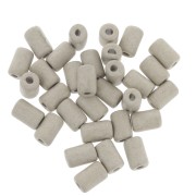 Perle tubi stile Heishi in ceramica 6.8x10 mm - Marrone chiaro mat x10