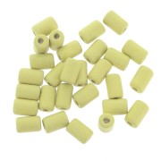 Perle tubi stile Heishi in ceramica 6.8x10 mm - Giallo limone mat x10