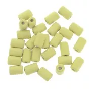 Perle tubi stile Heishi in ceramica 6.8x10 mm - Giallo limone mat x10
