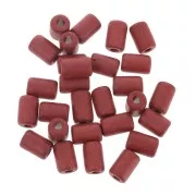 Perle tubi stile Heishi in ceramica 6.8x10 mm - Rosso mat x10