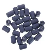 Perle tubi stile Heishi in ceramica 6.8x10 mm - Blu scura mat x10