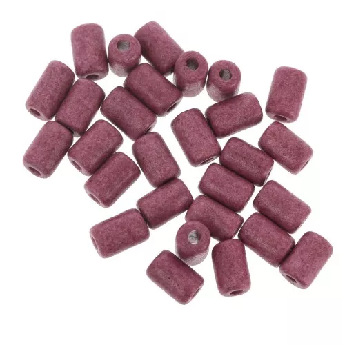Perle tubi stile Heishi in ceramica 6.8x10 mm - Prugna claro mat x10