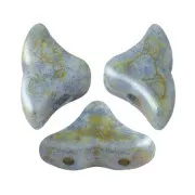 Perline in vetro Hélios® di Puca® 6x10 mm Opaco Green Turchese Spotted x10g