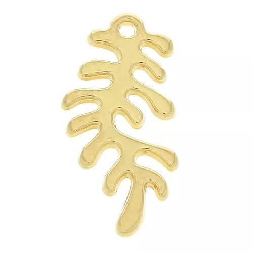 Ciondolo corail en zamac 20x10.5 mm - Dorato con oro fino x1