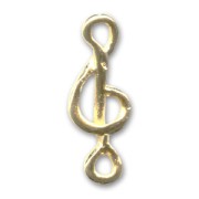 Ciondolo chiave di violino 21 mm dorato con oro fino x1|raw }}