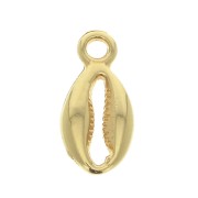 Ciondolo conchiglia cauri en zamac 13x6 mm - Dorato con oro fino x1