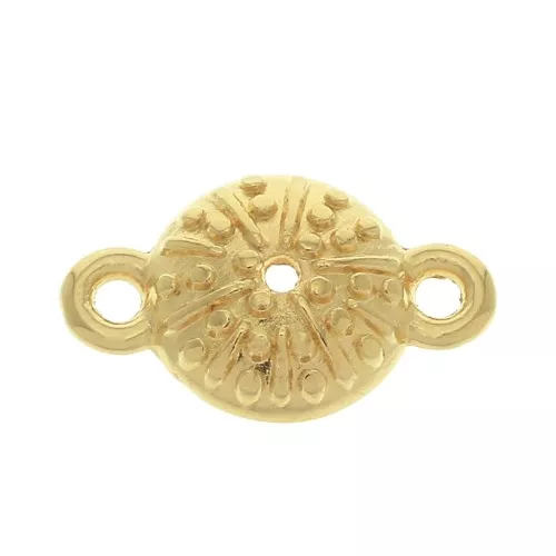 Intercalare 2 anelli riccio in zamac 16x10 mm - Dorato con oro fino x1