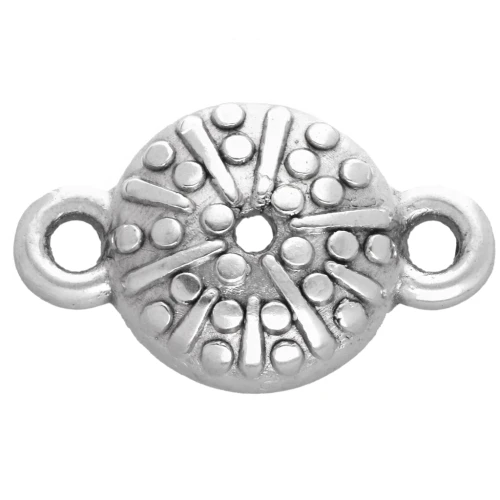 Intercalare 2 anelli riccio in zamac 16x10 mm - Placcatura argento antico x1