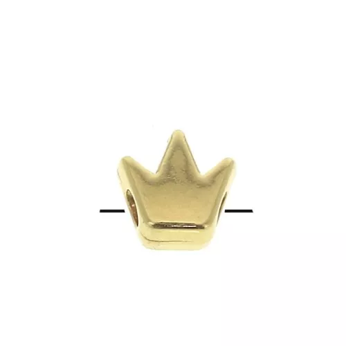Perla mini corona en zamac - 5 mm - Dorato con oro fino x1
