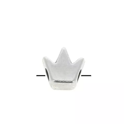 Perla mini corona in zamac - 5 mm - Placcatura Argento Antico x1