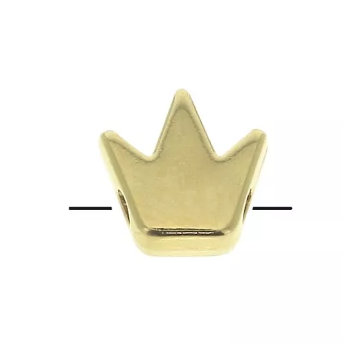 Perla corona en zamac - 8 mm - Dorato con oro fino x1