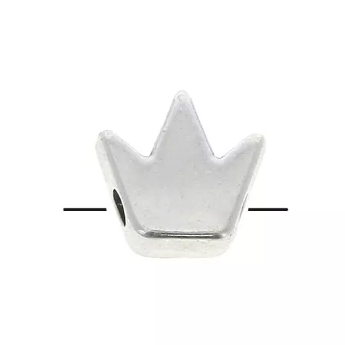Perla corona in zamac - 8 mm - Placcatura Argento Antico x1