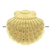 Perla conchiglia in zamac - 11.5 mm - Dorato con oro fino x1