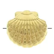 Perla conchiglia in zamac - 11.5 mm - Dorato con oro fino x1