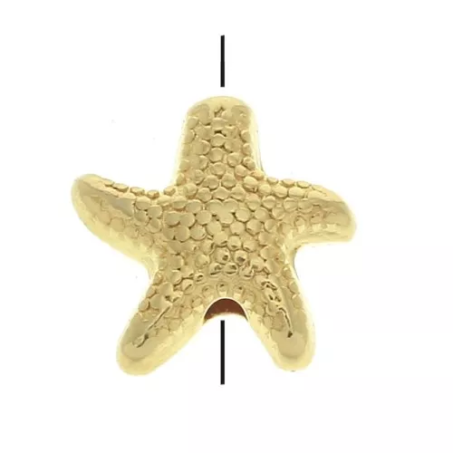 Perla stella di mare in zamac 10 mm - Dorato con oro fino x1