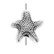 Perla stella di mare in zamac 10 mm - Placcatura Argento Antico x1