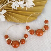 Perla rondella Heishi in ottone - disco piatto grosso foro 7x3 mm - Dorato con oro fino x1