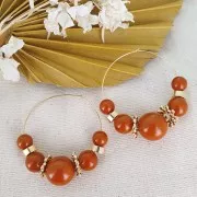 Perla rondella Heishi in ottone - disco piatto grosso foro 7x3 mm - Dorato con oro fino x1