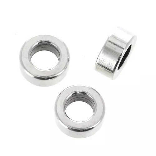 Perla rondelle Heishi in ottone - disco piatto 7x3 mm Placcatura Argento Antico