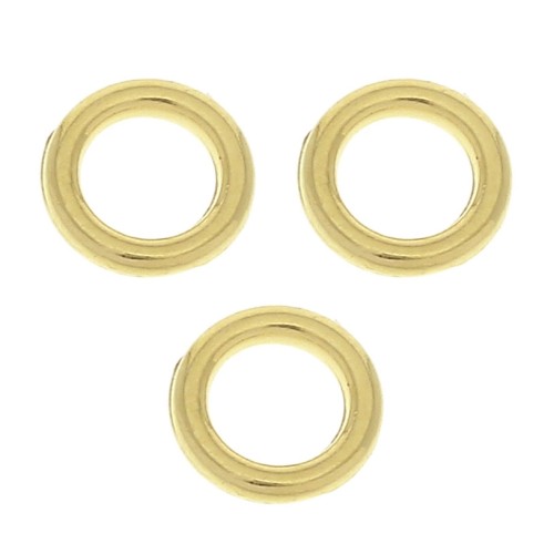 Anellini Chiusi 6x1.2 mm - Dorato con oro fino x4