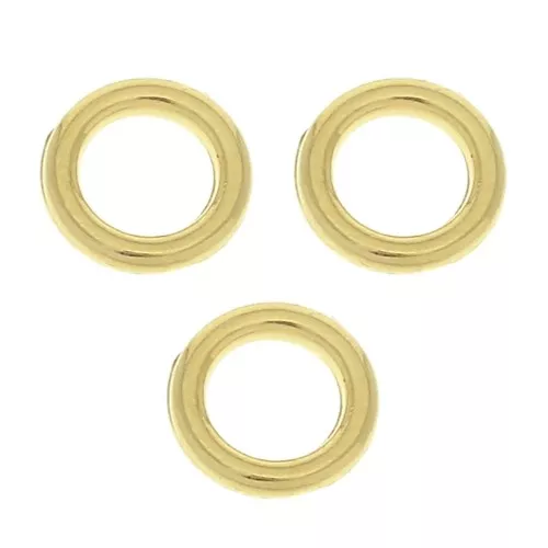 Anellini Chiusi 6x1.2 mm - Dorato con oro fino x4