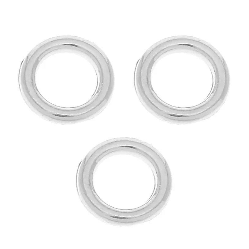 100 Anelli Aperti 6mm Metallo Argento Chiaro - Spessore 1mm - Fili Senza Nichel Per Bigiotteria Fai Da Te
