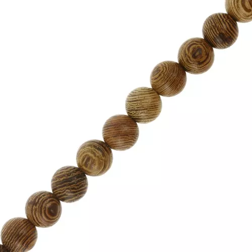 Perle rotonde in legno 8 mm - Marrone scuro x20