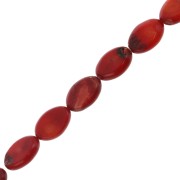 Perle ovale irregolare appiattite 13x8.5 mm in Bambou imitazione corallo-Rosso x1|raw }}