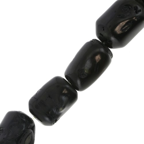 Perla irregolare 17 mm in Bambou imitazione corallo - Nero x1
