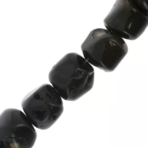 Perla irregolare 15 mm in Bambou imitazione corallo - Nero x1