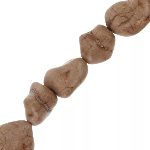 Perla irregolare 15 mm Howlite tinto - Caffè x1