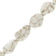 Perla irregolare 15 mm Howlite tinto - Crema x1|raw }}