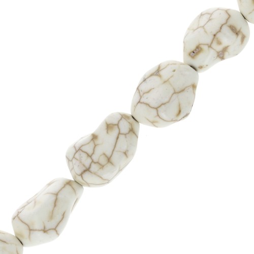 Perla irregolare 15 mm Howlite tinto - Crema x1