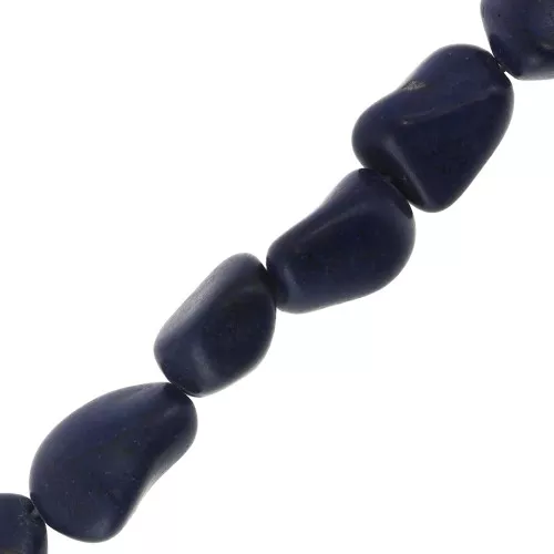 Perla irregolare 15 mm imitazione Howlite - Blu scuro x1