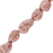 Perla irregolare 15 mm Howlite tinto - Rosa chiaro x1