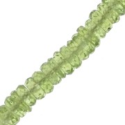 Perle Heishi sfaccettate - Pietra semipreziosa 5x2 mm - Peridoto x20
